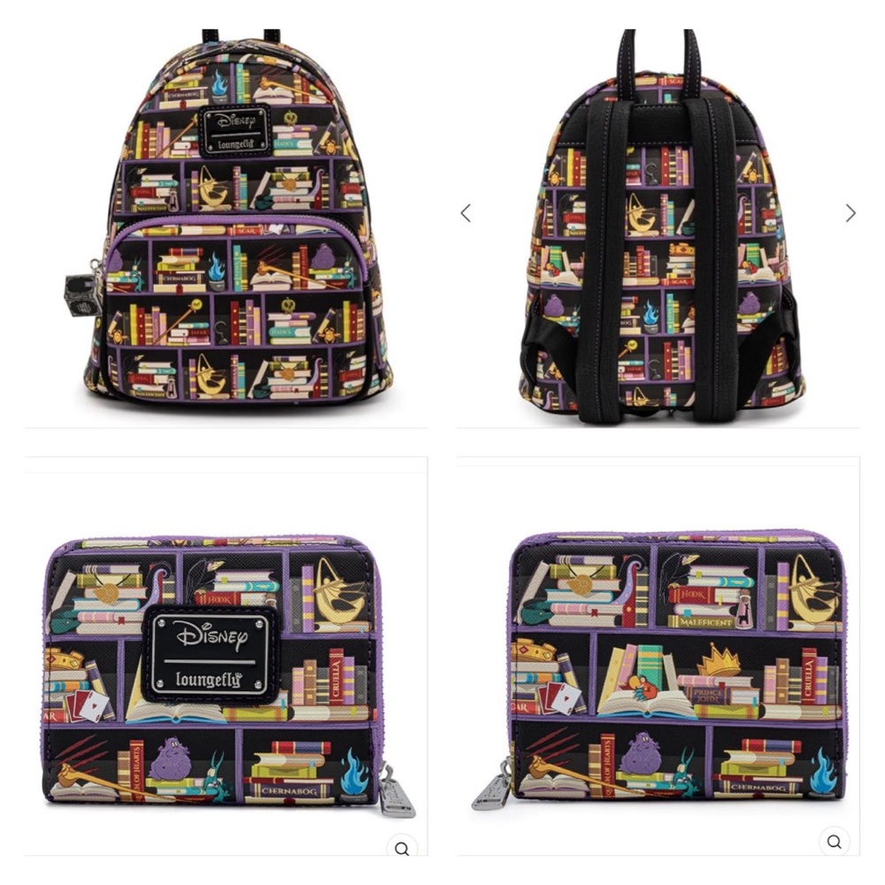 Loungefly Disney Villain Books Mini Backpack and Wallet set